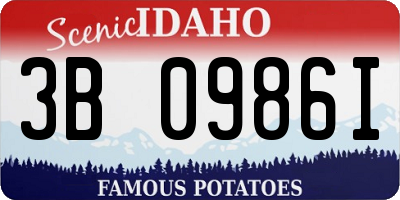 ID license plate 3B0986I