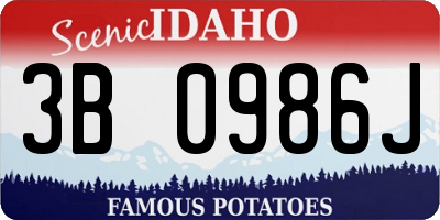 ID license plate 3B0986J