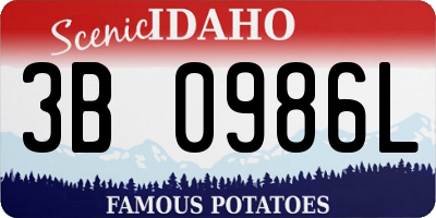 ID license plate 3B0986L