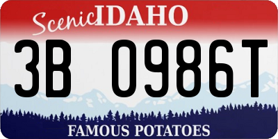 ID license plate 3B0986T