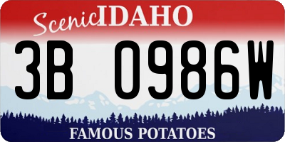ID license plate 3B0986W