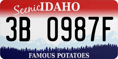 ID license plate 3B0987F