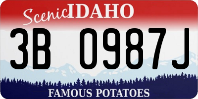 ID license plate 3B0987J