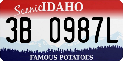 ID license plate 3B0987L