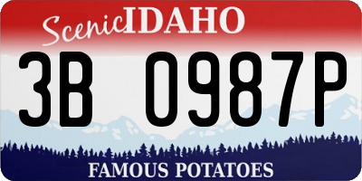 ID license plate 3B0987P