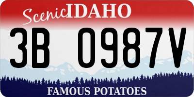 ID license plate 3B0987V