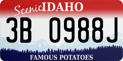 ID license plate 3B0988J
