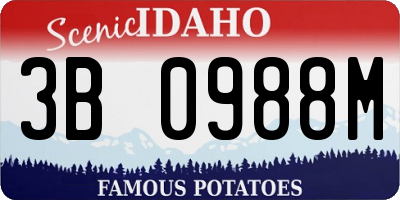 ID license plate 3B0988M