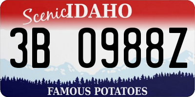 ID license plate 3B0988Z