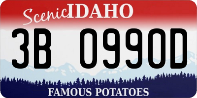 ID license plate 3B0990D