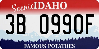 ID license plate 3B0990F