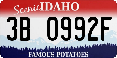 ID license plate 3B0992F