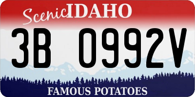 ID license plate 3B0992V