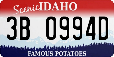 ID license plate 3B0994D