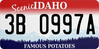 ID license plate 3B0997A