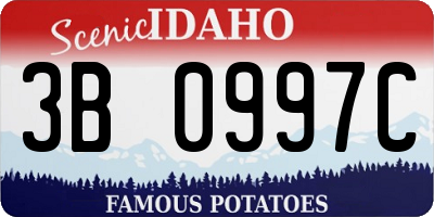 ID license plate 3B0997C