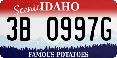 ID license plate 3B0997G