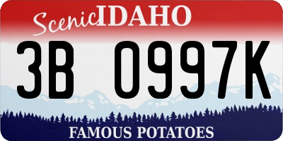 ID license plate 3B0997K