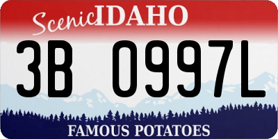 ID license plate 3B0997L