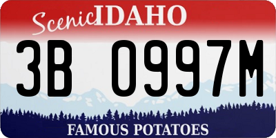 ID license plate 3B0997M