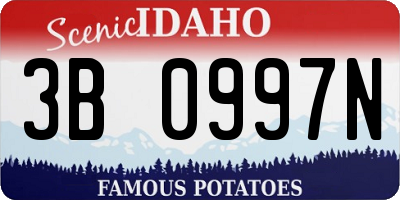 ID license plate 3B0997N