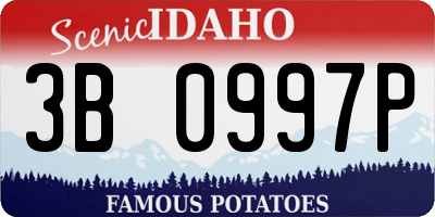 ID license plate 3B0997P