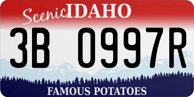 ID license plate 3B0997R
