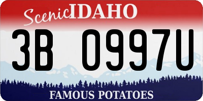 ID license plate 3B0997U