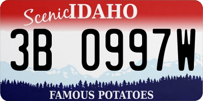 ID license plate 3B0997W