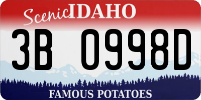 ID license plate 3B0998D