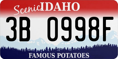 ID license plate 3B0998F