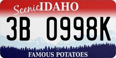 ID license plate 3B0998K