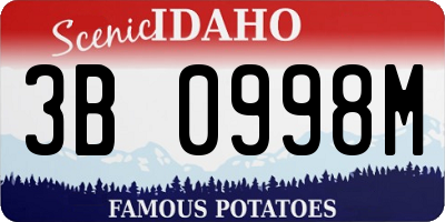 ID license plate 3B0998M