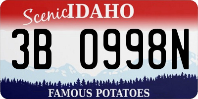 ID license plate 3B0998N