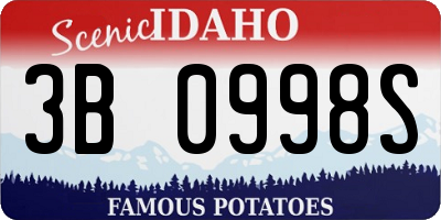 ID license plate 3B0998S