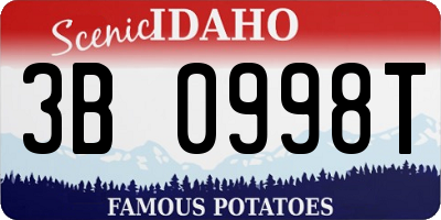 ID license plate 3B0998T