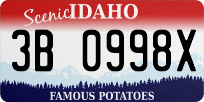 ID license plate 3B0998X