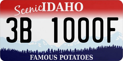 ID license plate 3B1000F