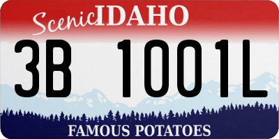 ID license plate 3B1001L