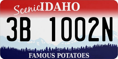 ID license plate 3B1002N