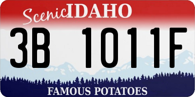 ID license plate 3B1011F