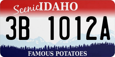 ID license plate 3B1012A