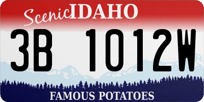 ID license plate 3B1012W