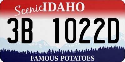 ID license plate 3B1022D