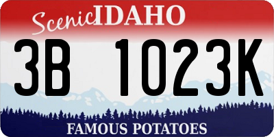 ID license plate 3B1023K