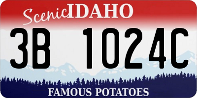 ID license plate 3B1024C
