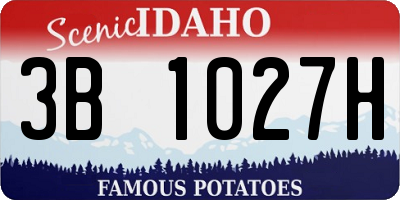 ID license plate 3B1027H