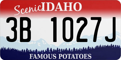 ID license plate 3B1027J