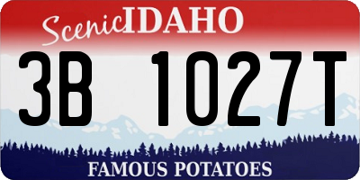 ID license plate 3B1027T