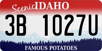 ID license plate 3B1027U